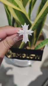 Iced Out Cross Diamond Ring
