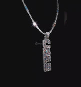 Fully iced Out letter pendant with sparkling initials