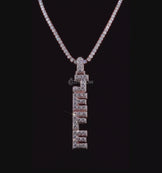 4-letter name pendant in moissanite style