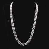 Moissanite Round Diamond Cuban Link Chain