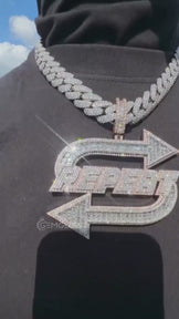 Iced Out Italic Letter Charm Pendant