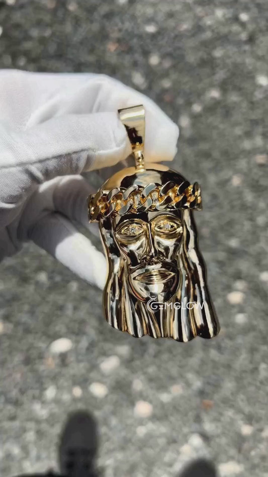 925 Silver Jesus Face Pendant for Men