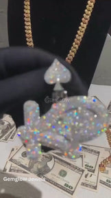 Chunky KD Letter Pendant in 925 Silver Shine