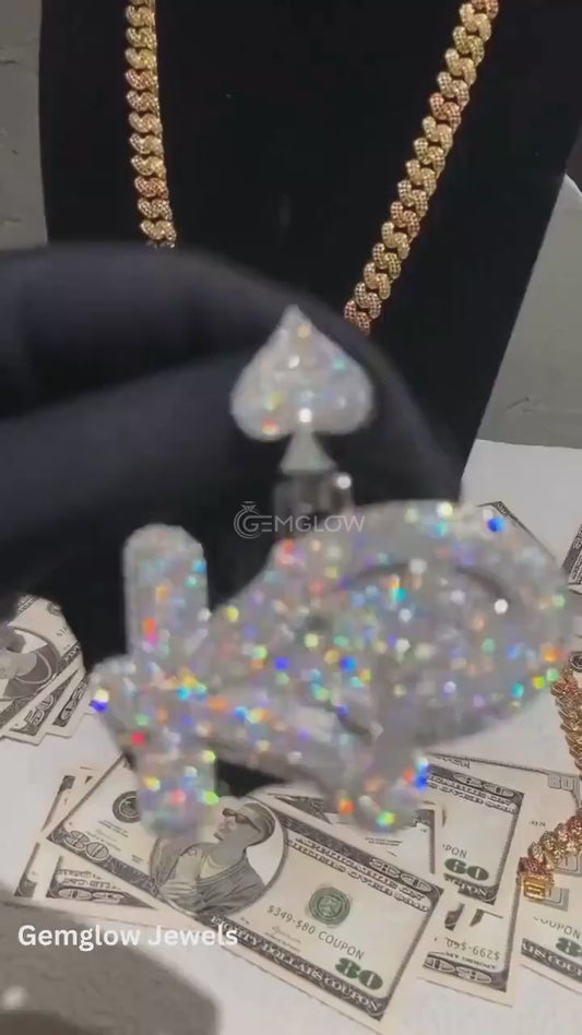 Chunky KD Letter Pendant in 925 Silver Shine