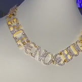 Rapper Letter Chain Iced in Round Diamonds