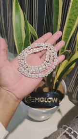 10MM Baguette & Round Tennis Chain Necklace