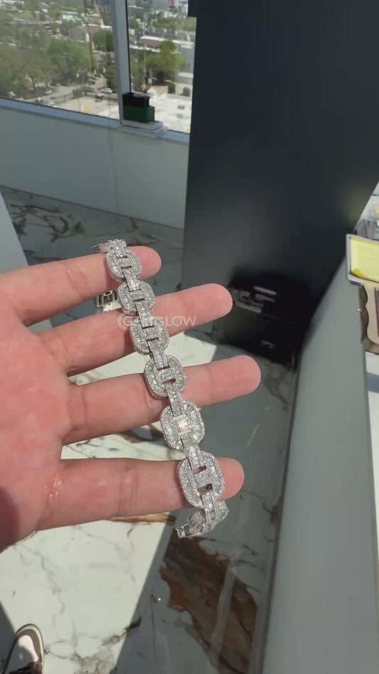 14mm Iced Cuban Link Bracelet for Men