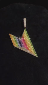 Fully Iced Out Pendant with Colorful Diamonds