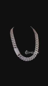 18mm Baguette Cuban Chain in Silver