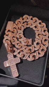 16mm Moissanite Infinity Cuban Chain