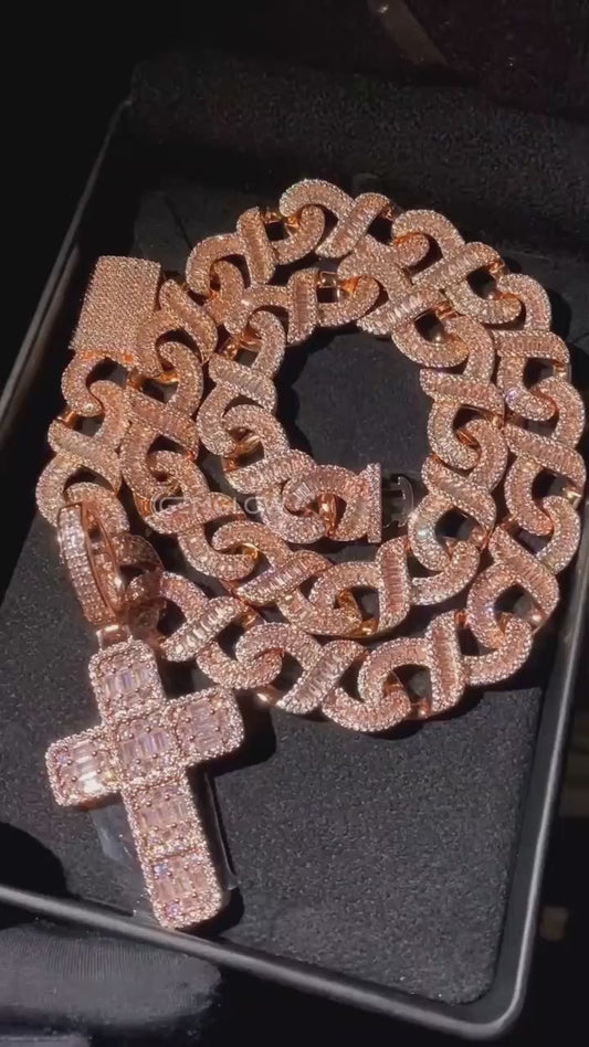 16mm Moissanite Infinity Cuban Chain