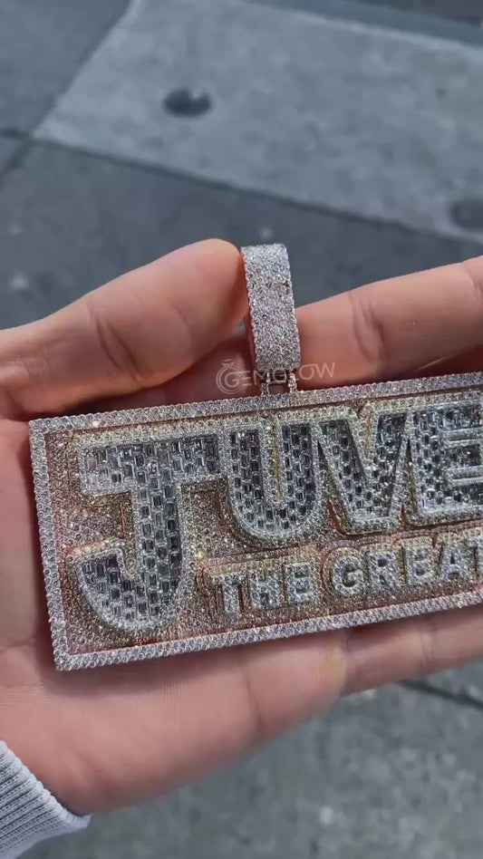 Custom Iced Letter Pendant in 925 Silver