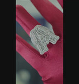 Iced Out ‘A’ Moissanite Letter Ring
