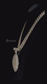 Iced Letter Pendant with Miami Cuban Chain