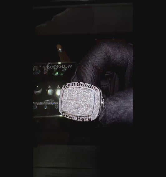 Hip Hop Moissanite Letter Ring in Silver