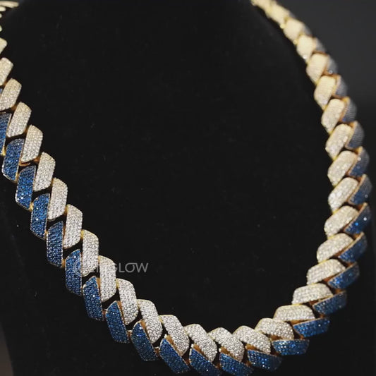 20mm Two-Tone Iced Cuban Chain Necklace