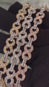 Iced Out Infinity Bracelet in 925 Silver