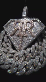 Custom Iced Out Diamond Shape Pendant
