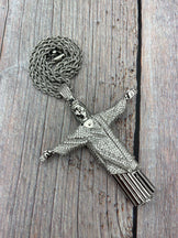 Full Jesus Pendant with Round Diamonds